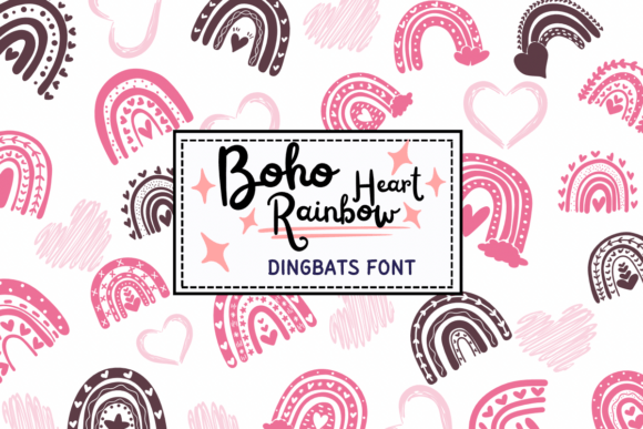 Boho Rainbow Heart: A Romantic Dingbats Font for Brand Design