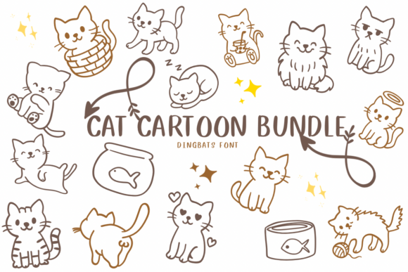 Cat Cartoon Bundle Font Review