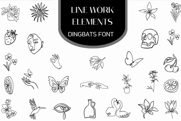 Line Work Elements Font Review