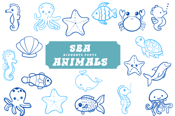 Sea Animals: An Aquatic Dingbats Font for Designers