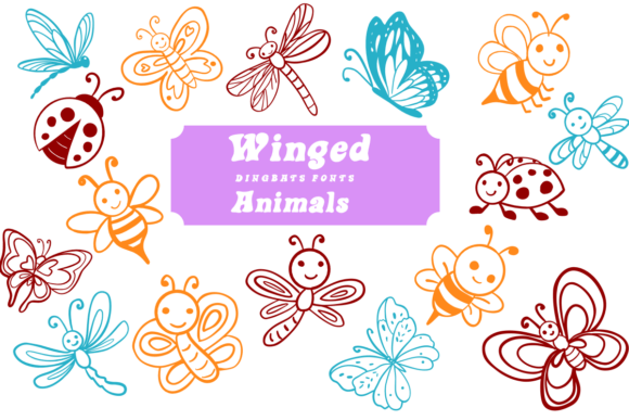 Winged Animals: A Whimsical Dingbats Font for Web Designers